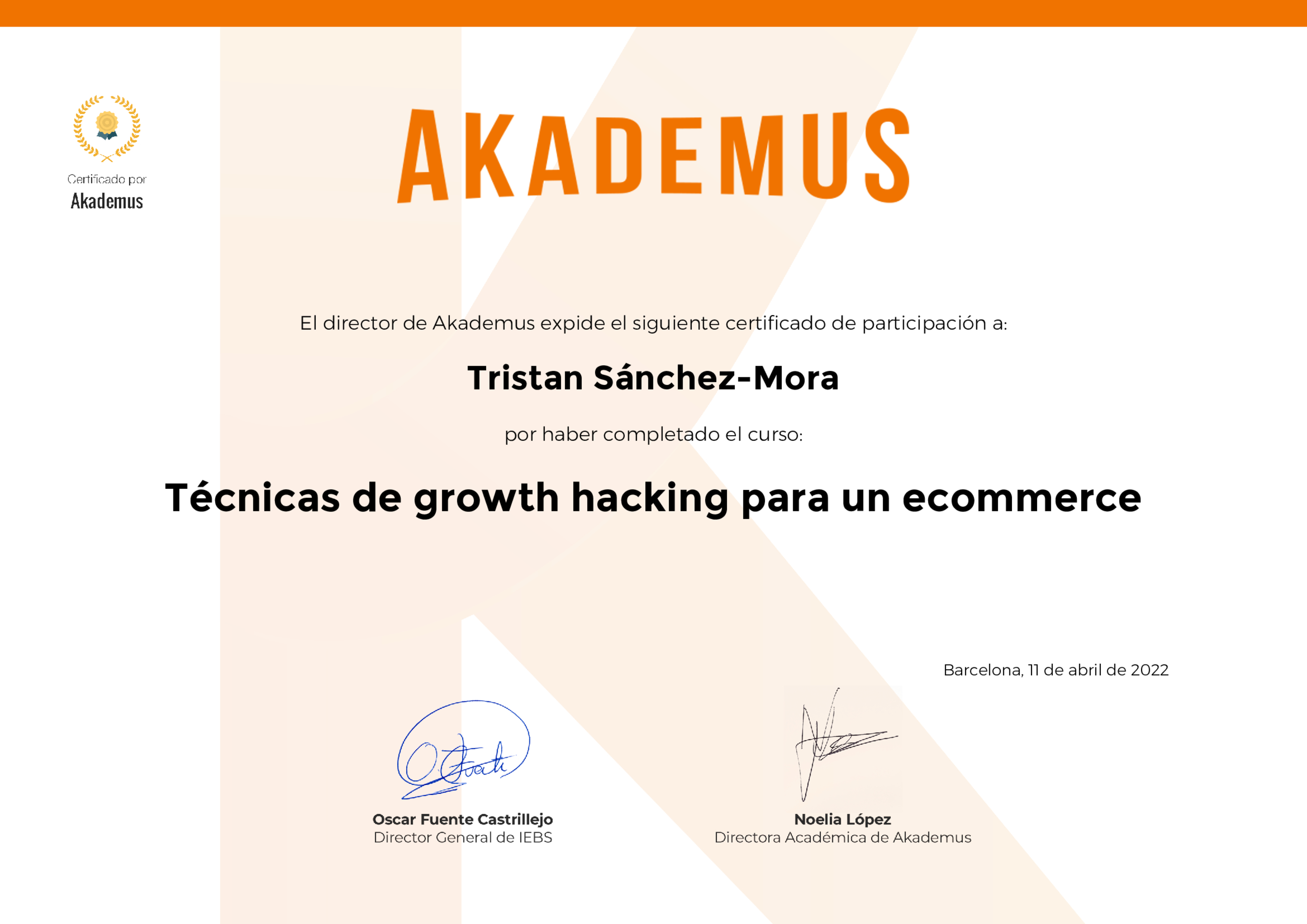 Certificado Akademus