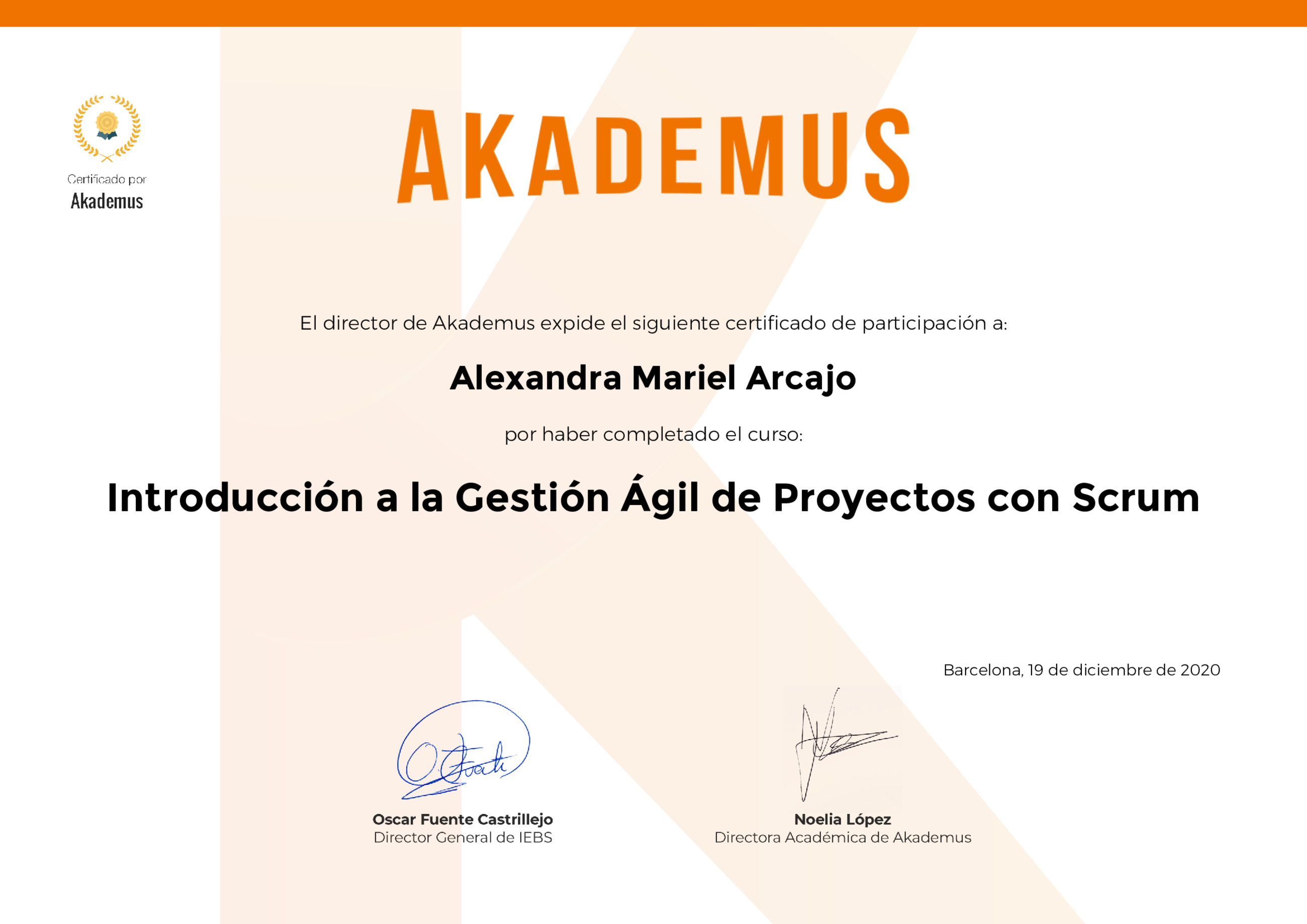 Certificado Akademus