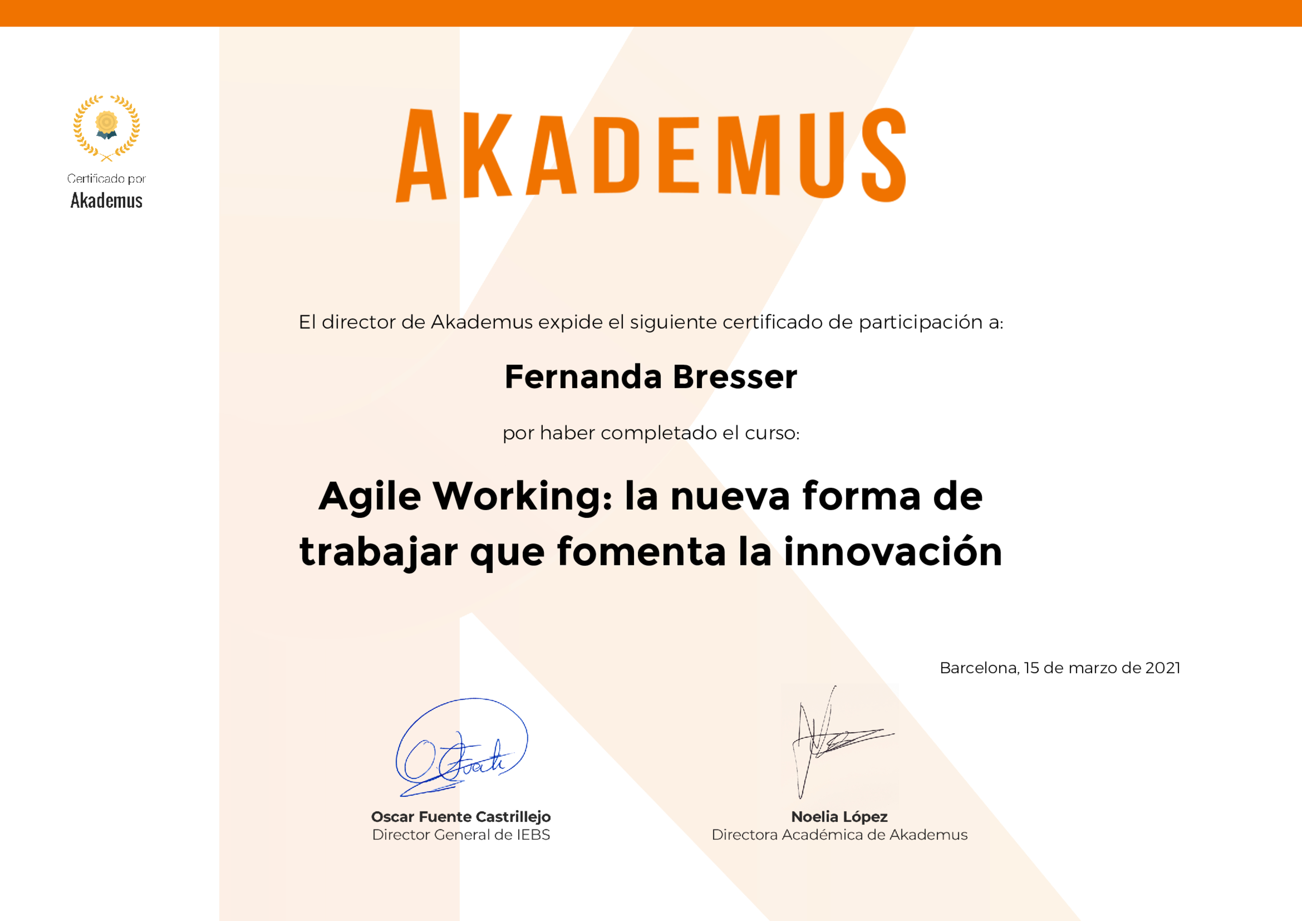 Certificado Akademus