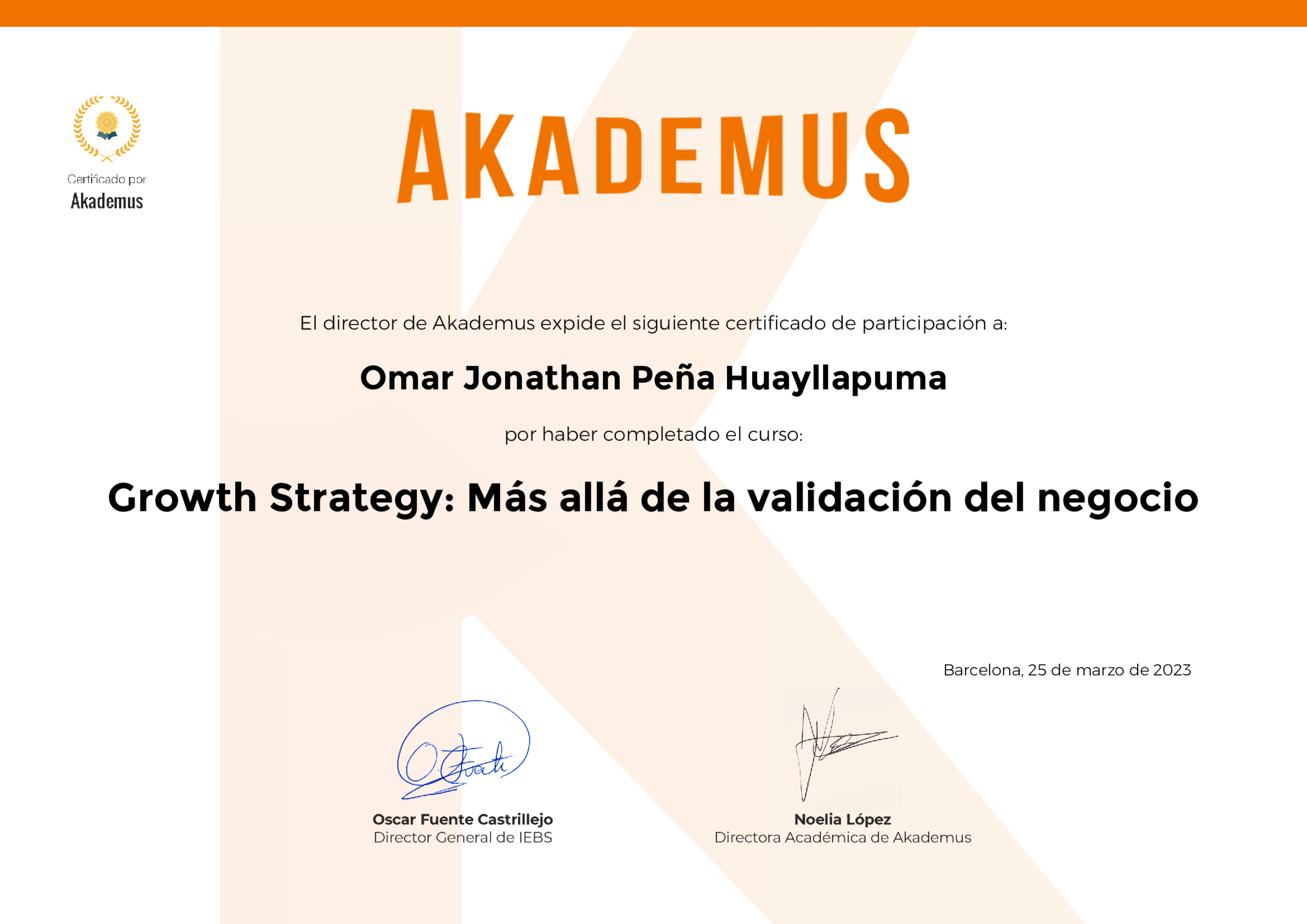 Certificado Akademus