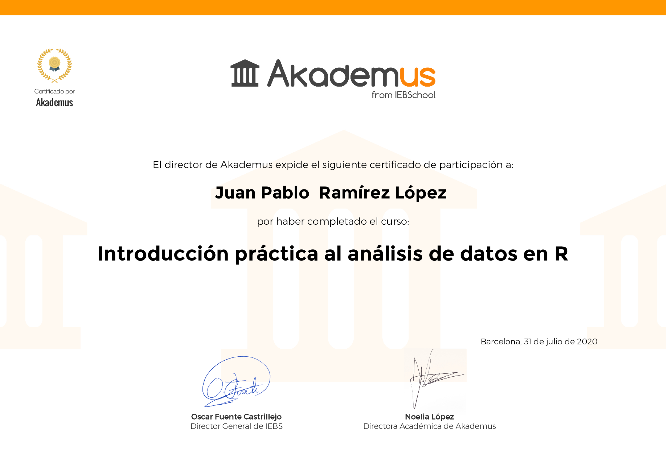 Certificado Akademus