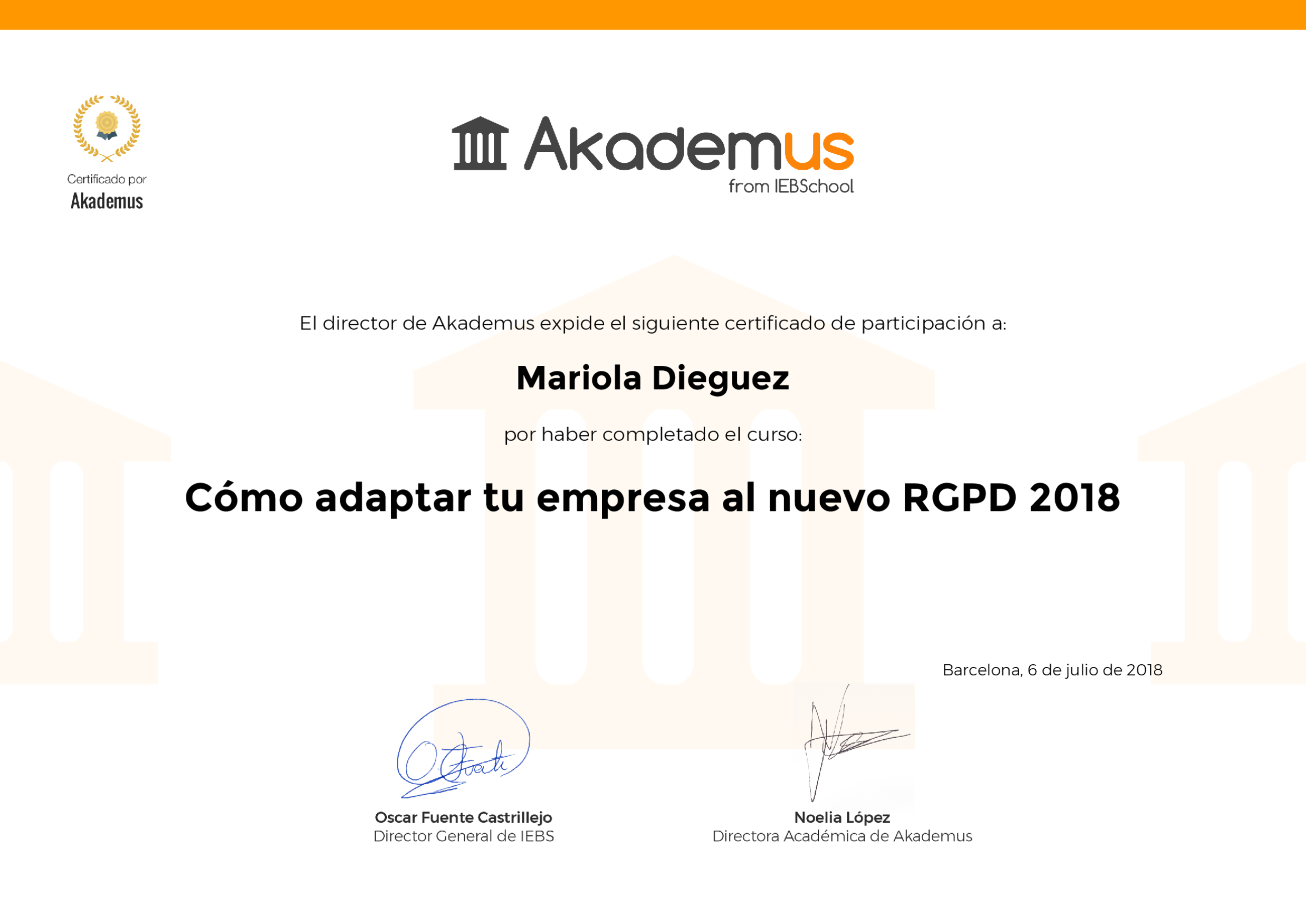 Certificado Akademus
