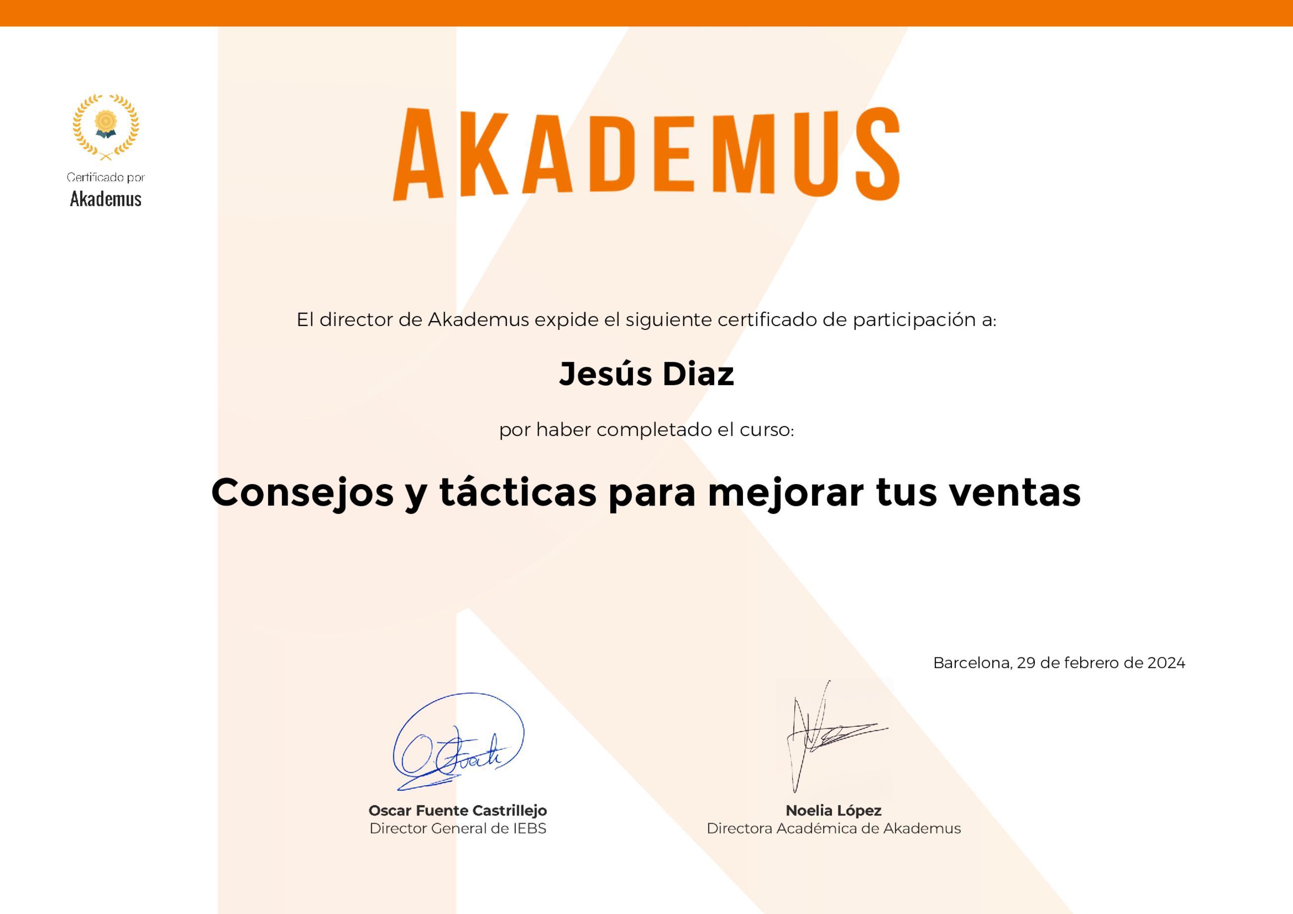 Certificado Akademus