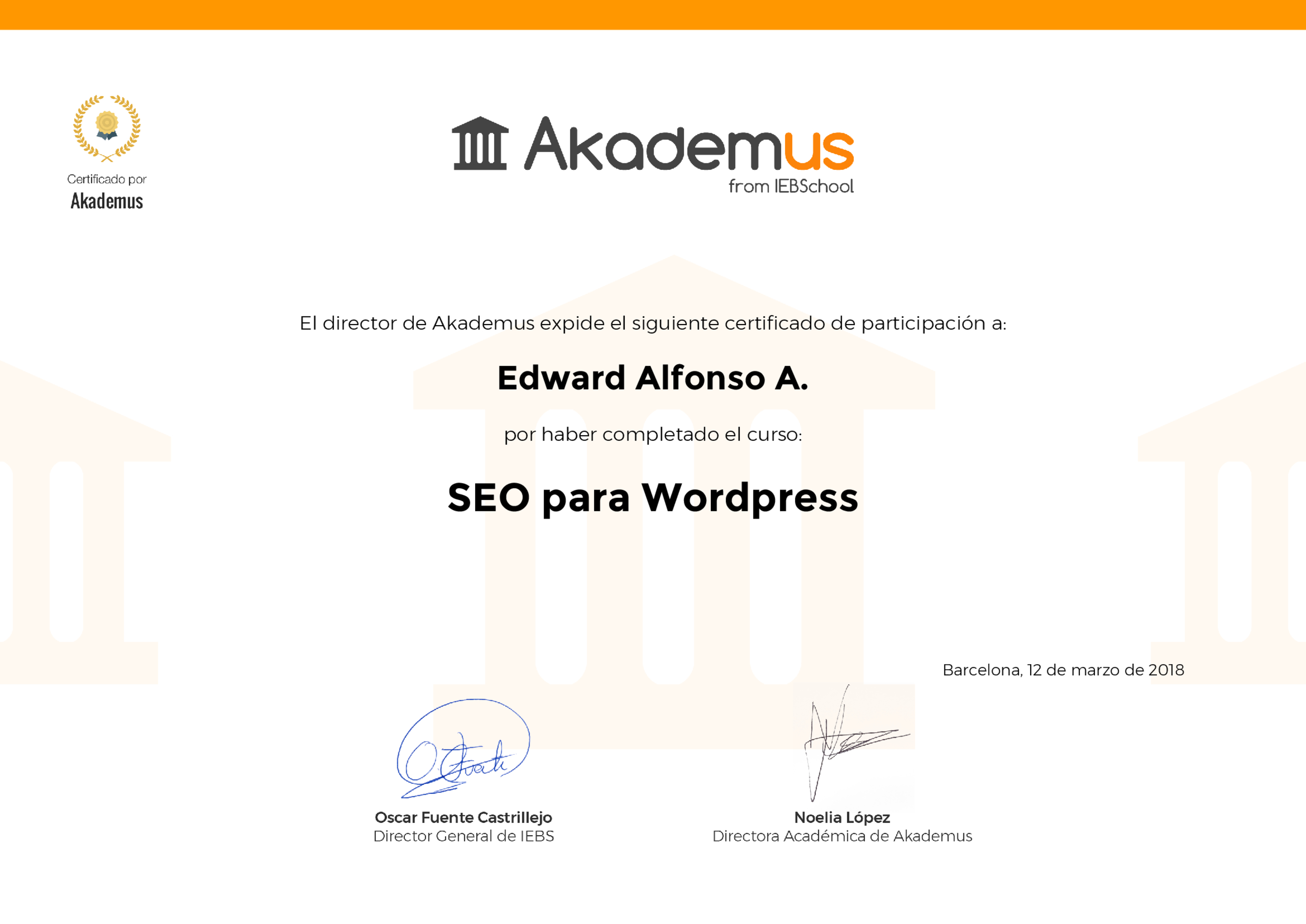 Certificado Akademus