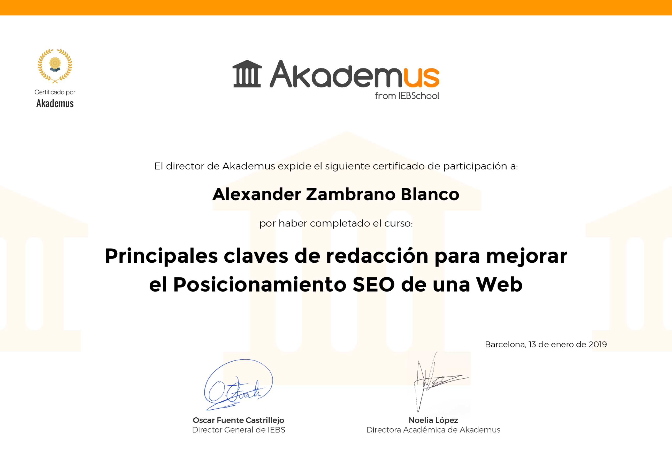 Certificado Akademus