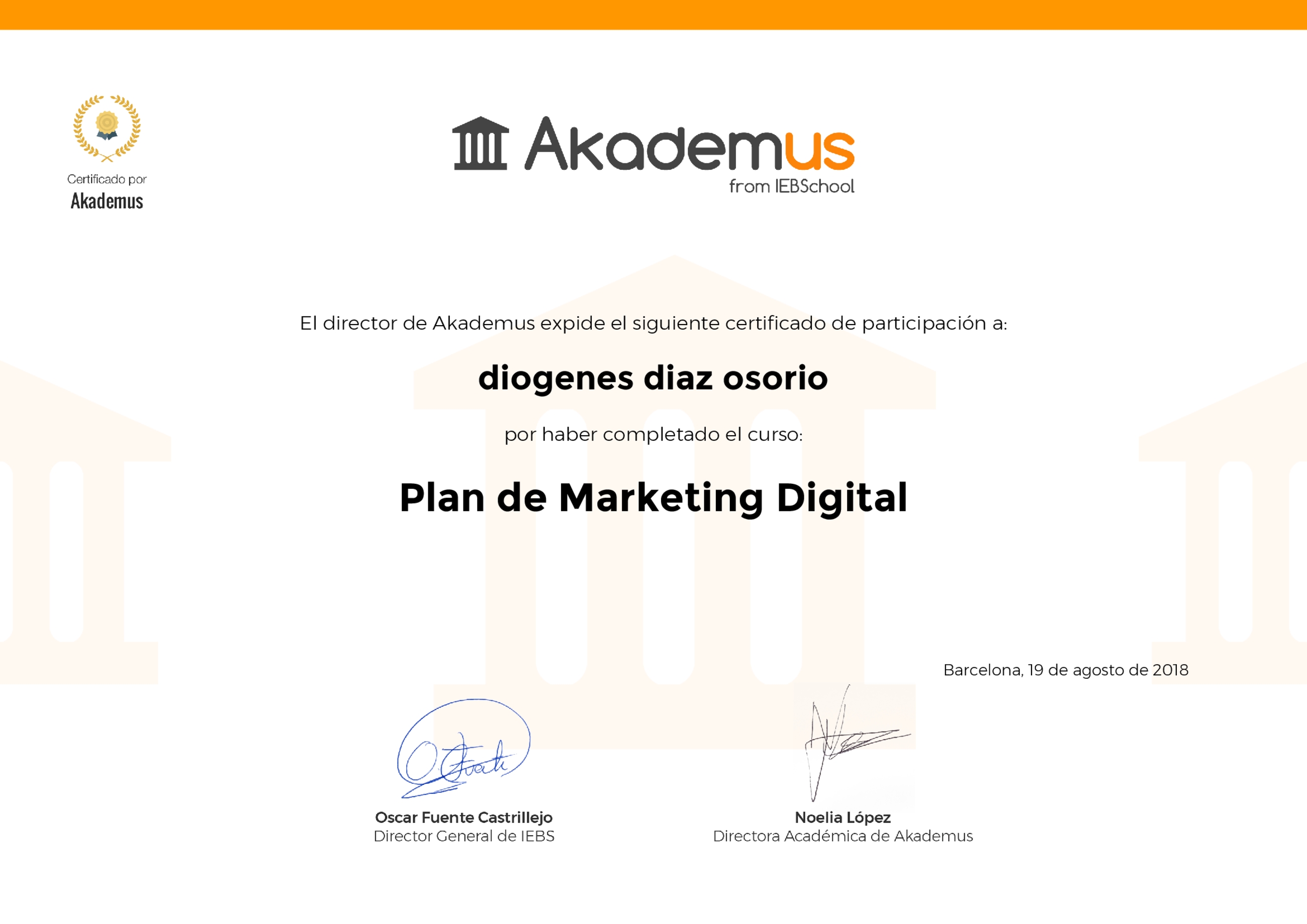 Certificado Akademus