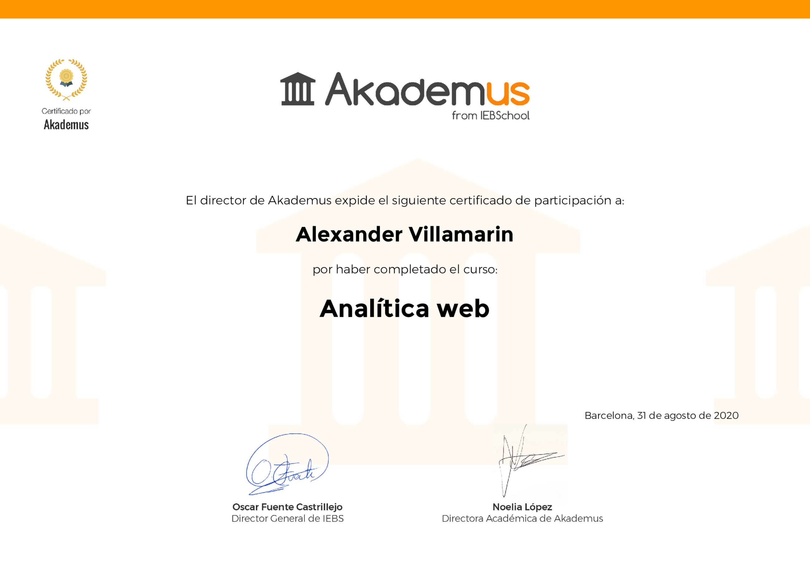 Certificado Akademus