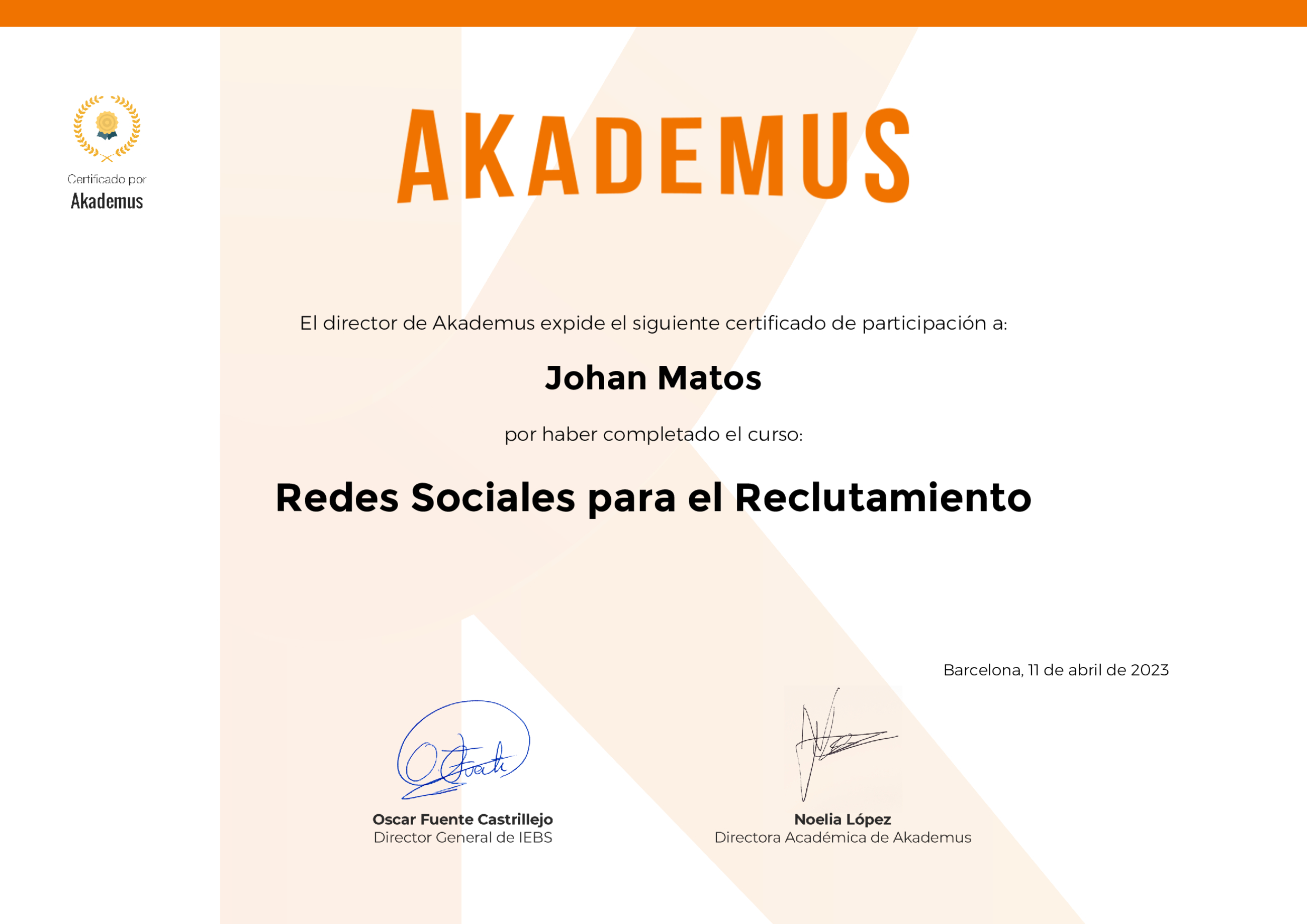 Certificado Akademus