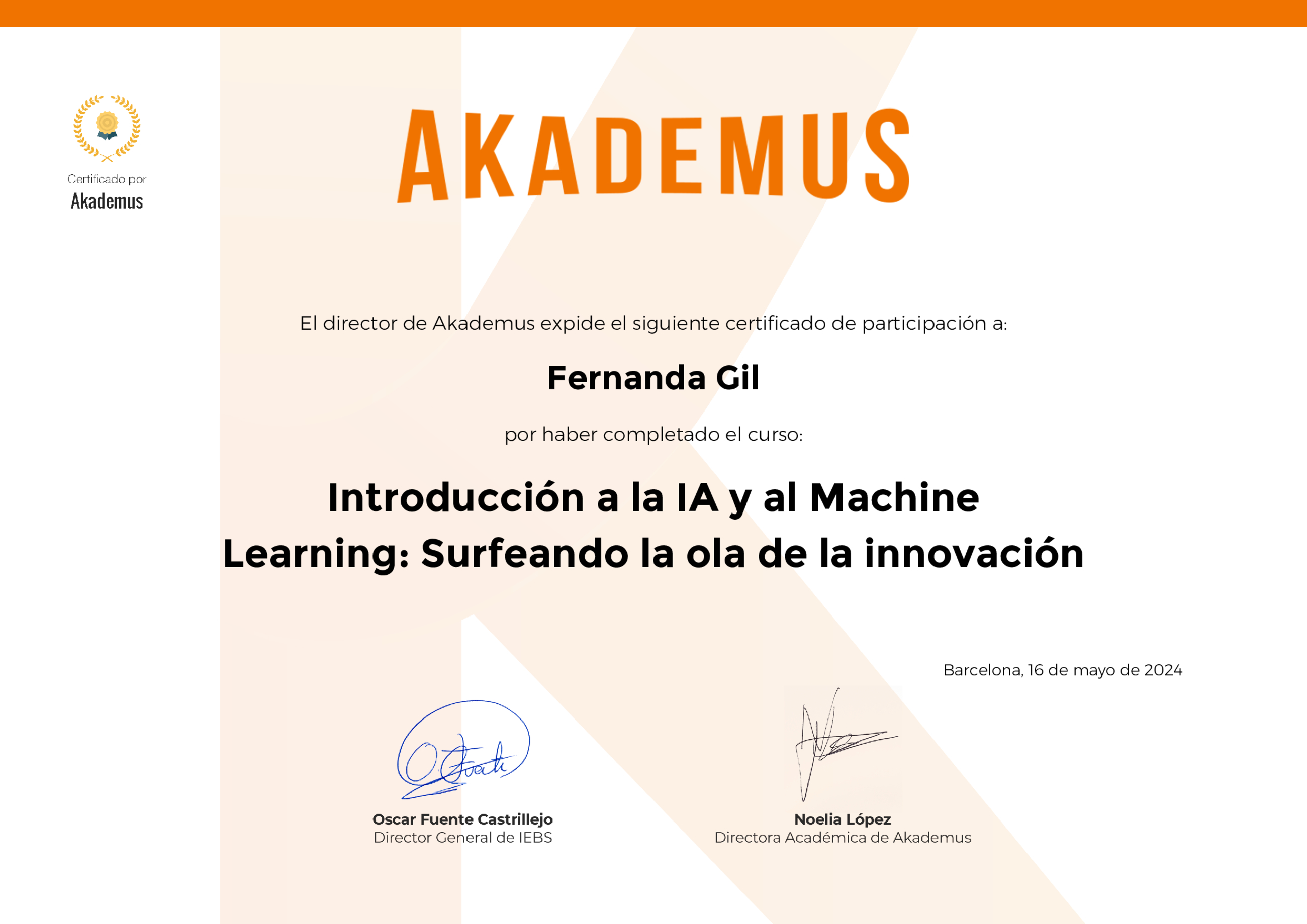 Certificado Akademus