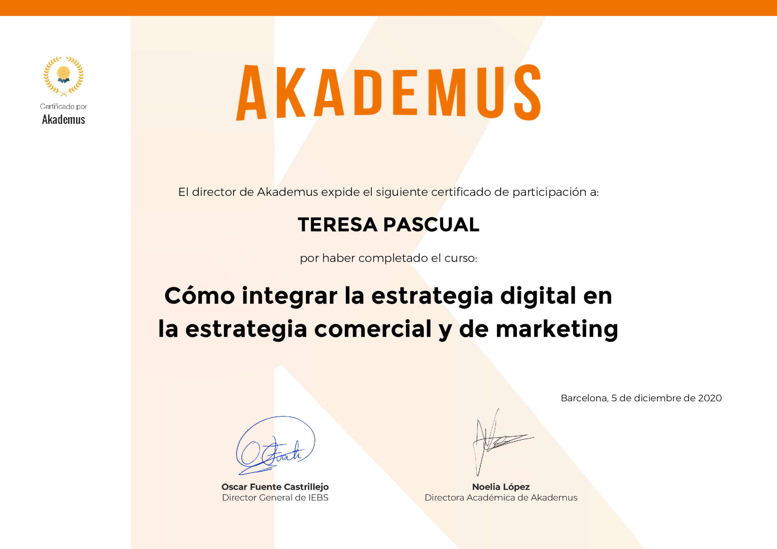 Certificado Akademus