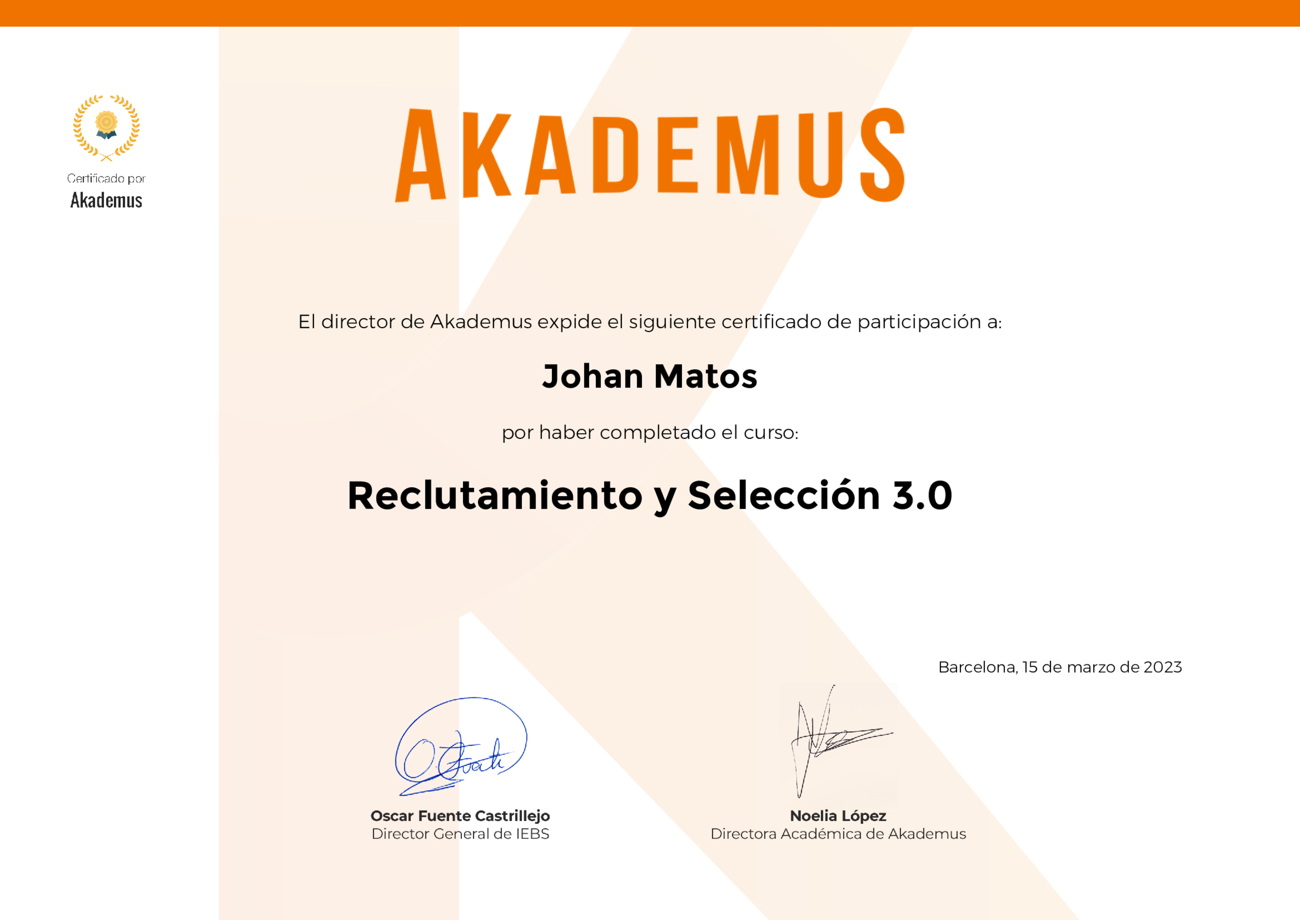 Certificado Akademus