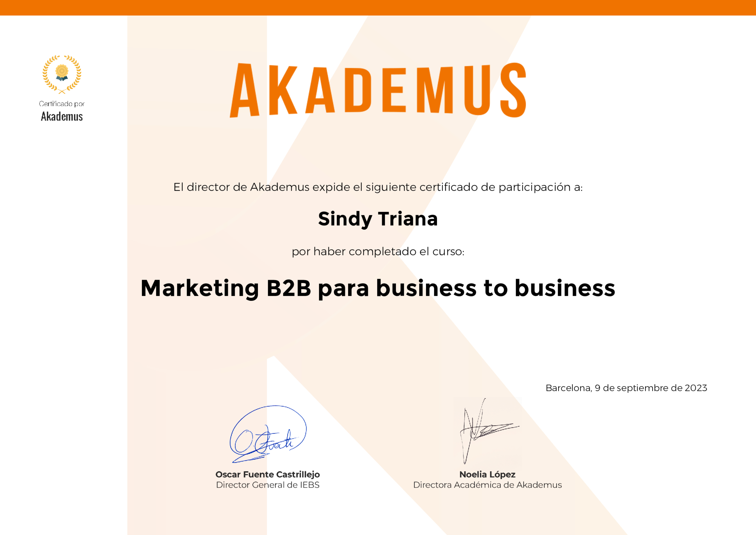 Certificado Akademus