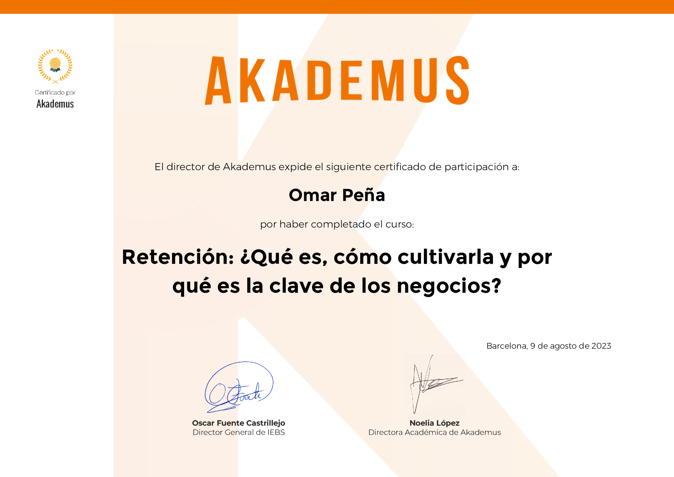 Certificado Akademus