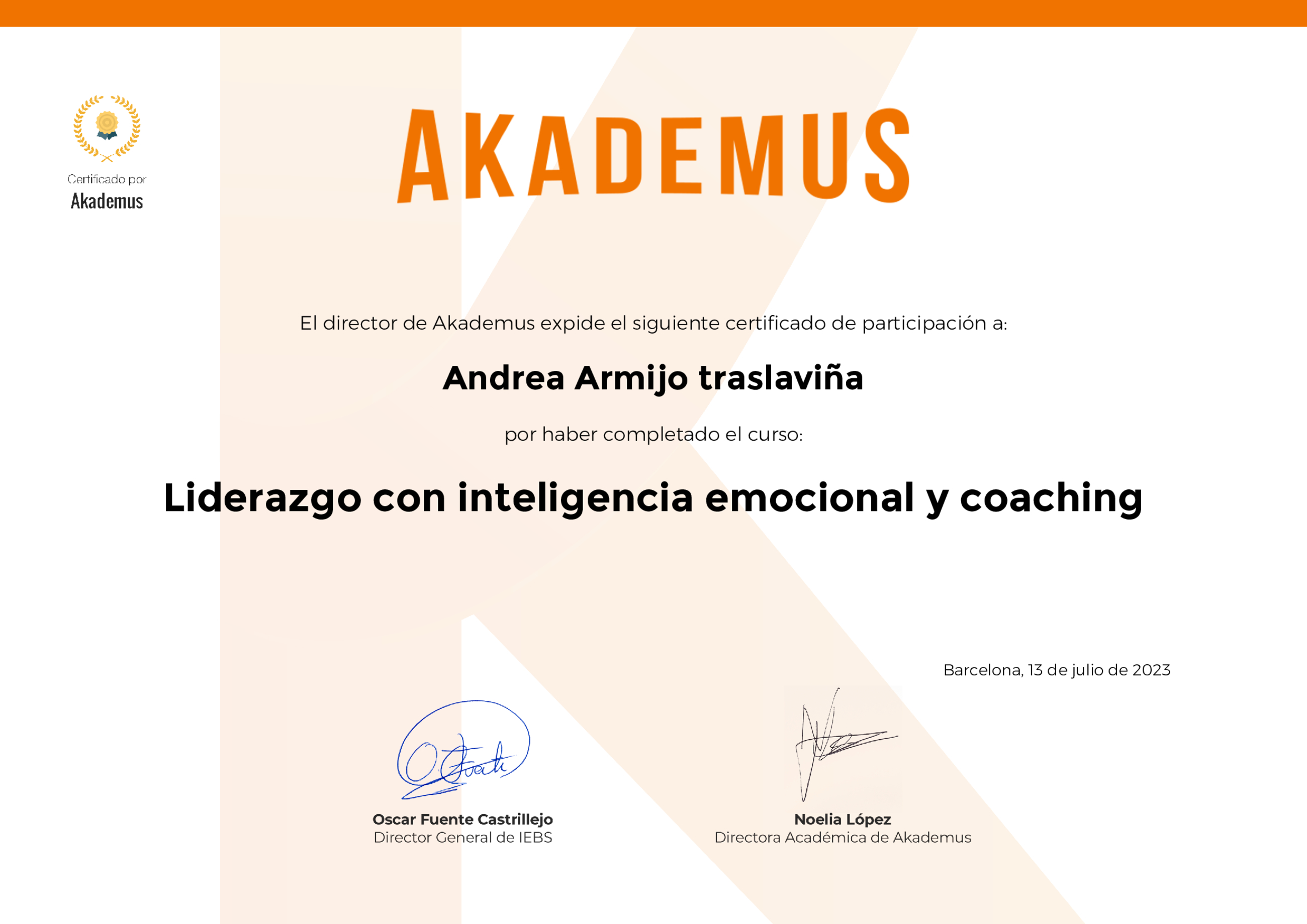Certificado Akademus