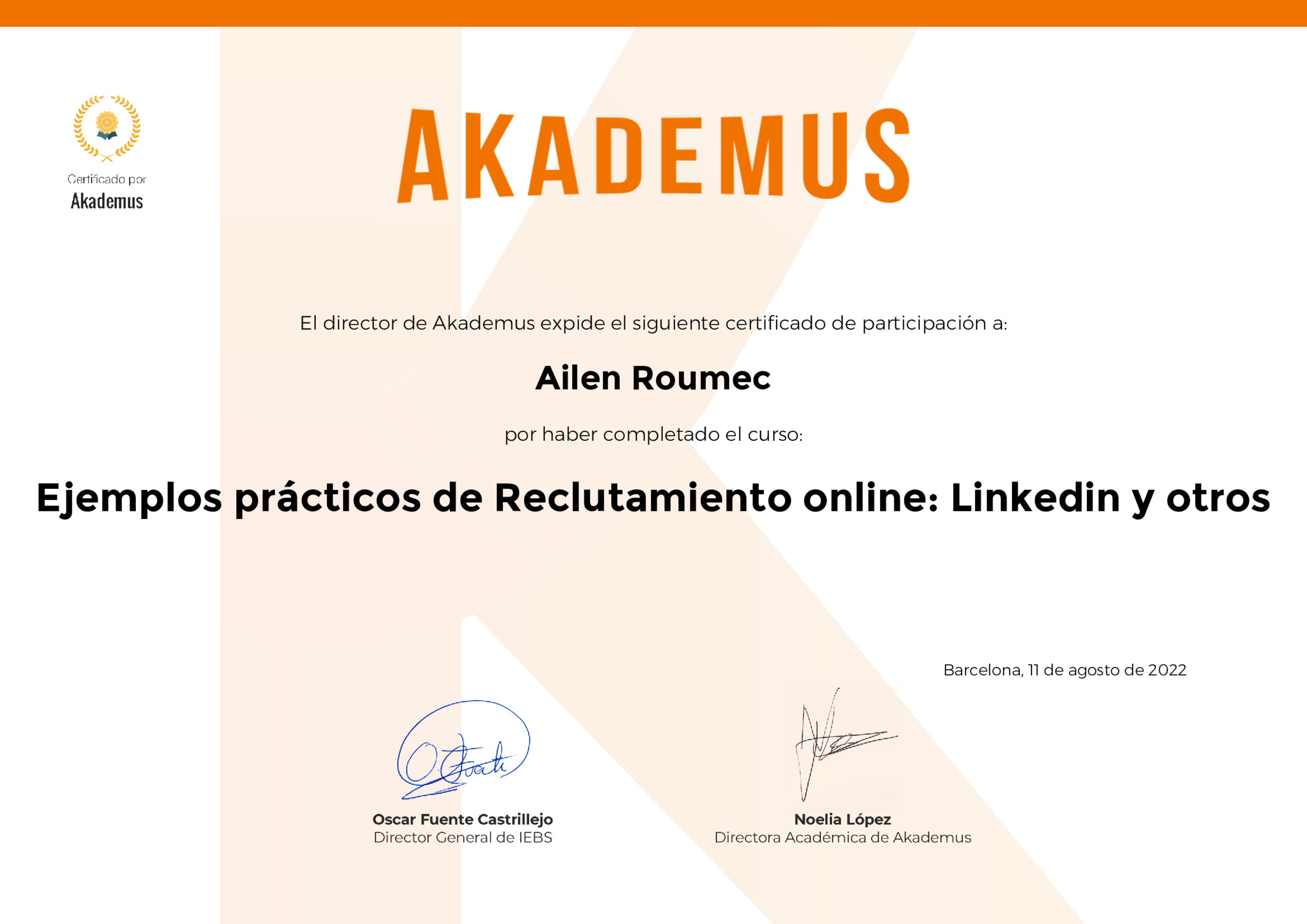 Certificado Akademus