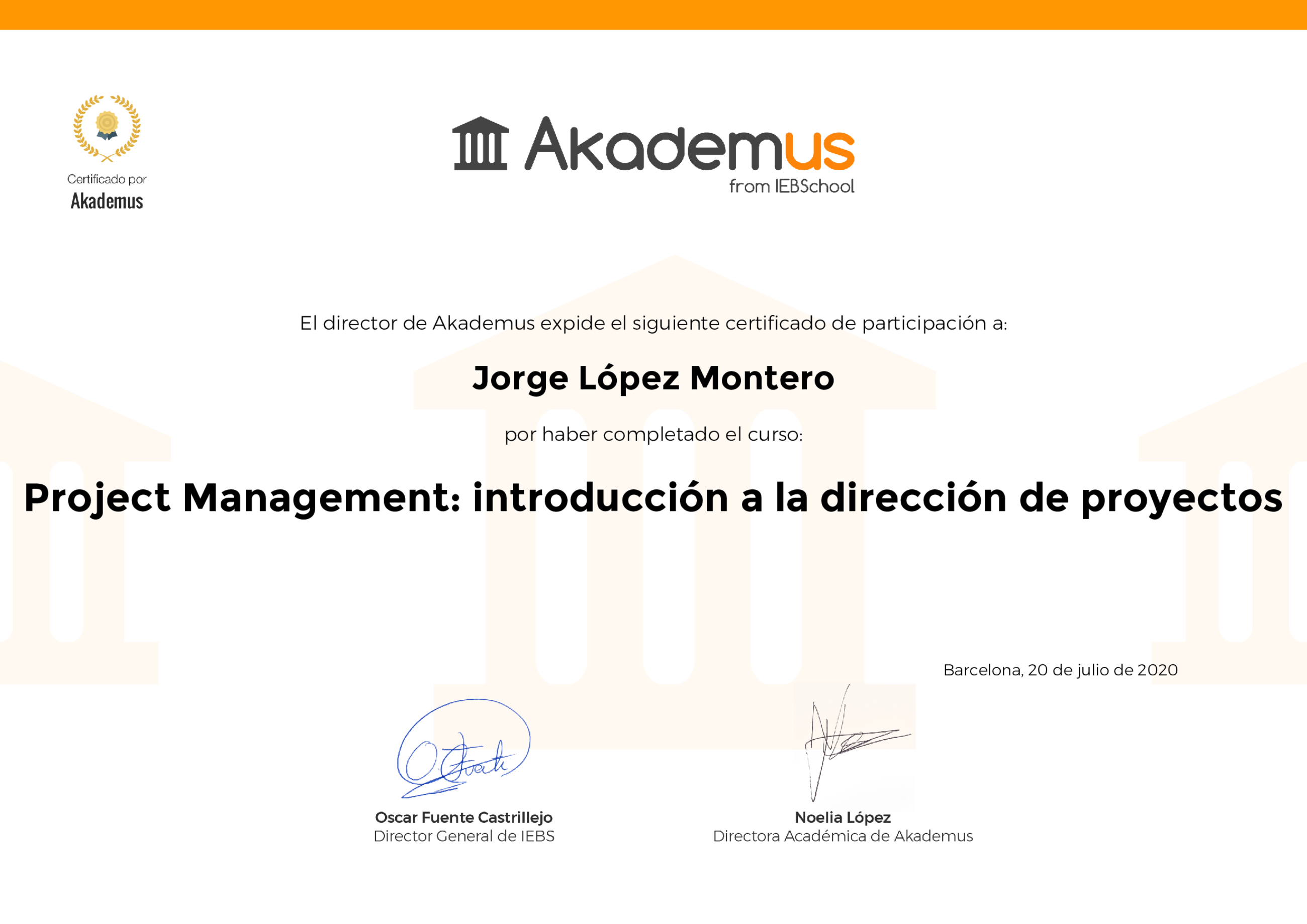 Certificado Akademus