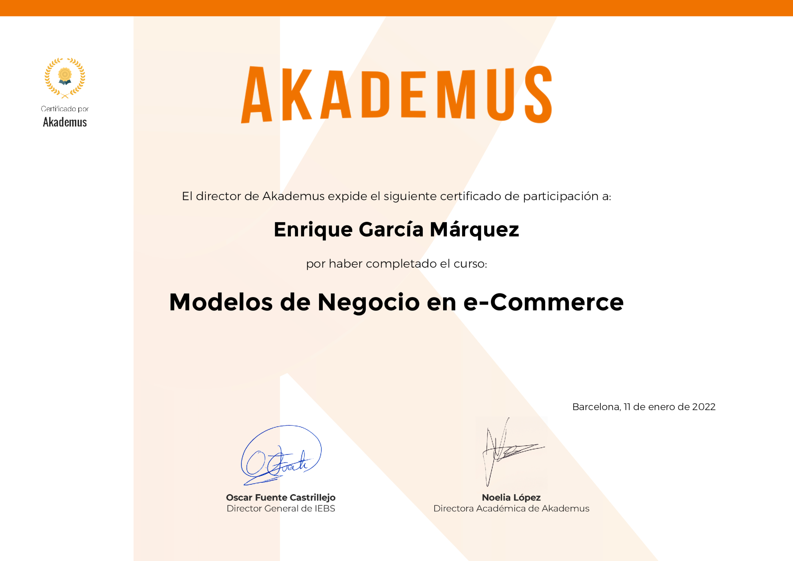 Certificado Akademus