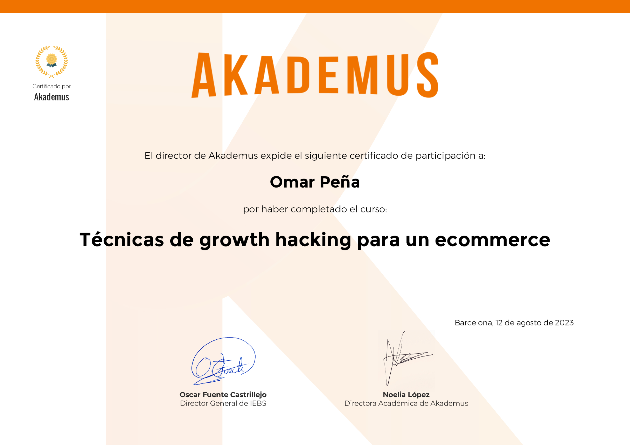 Certificado Akademus