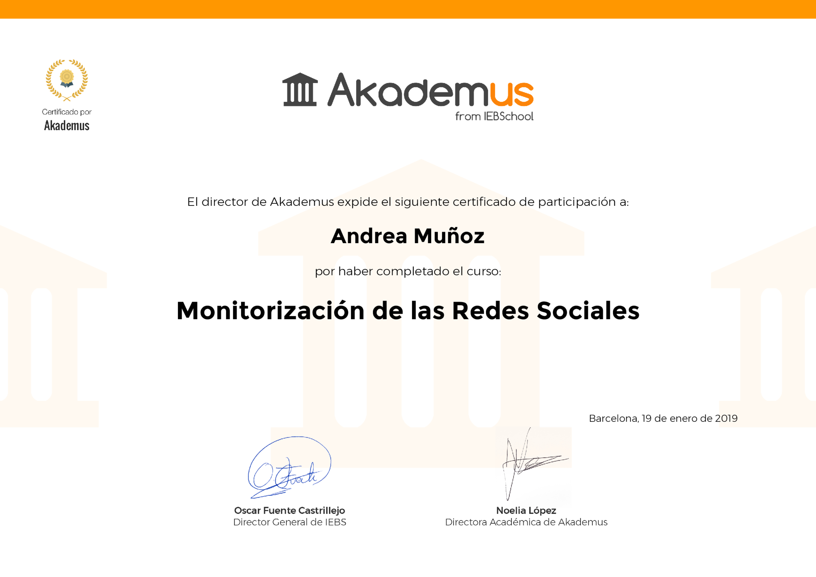 Certificado Akademus