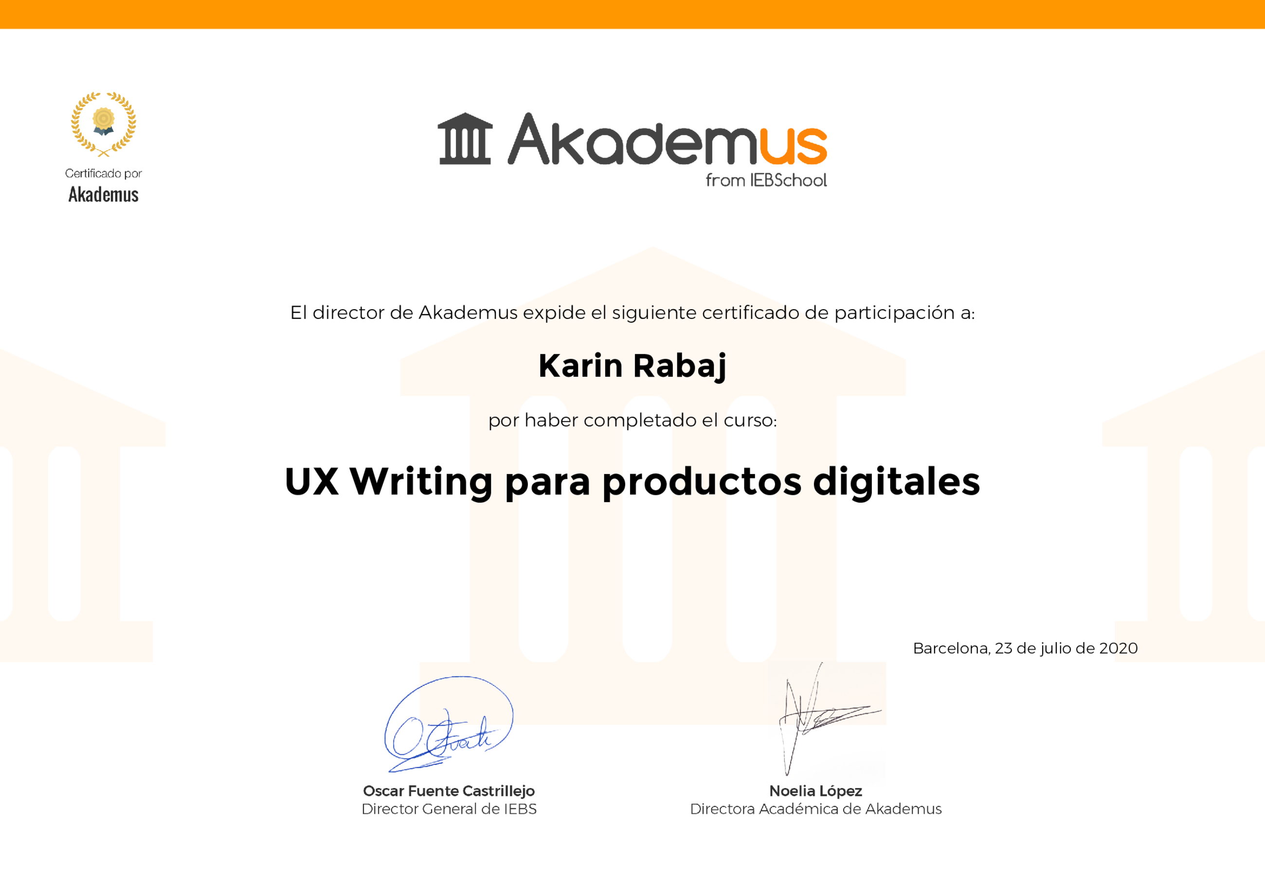 Certificado Akademus