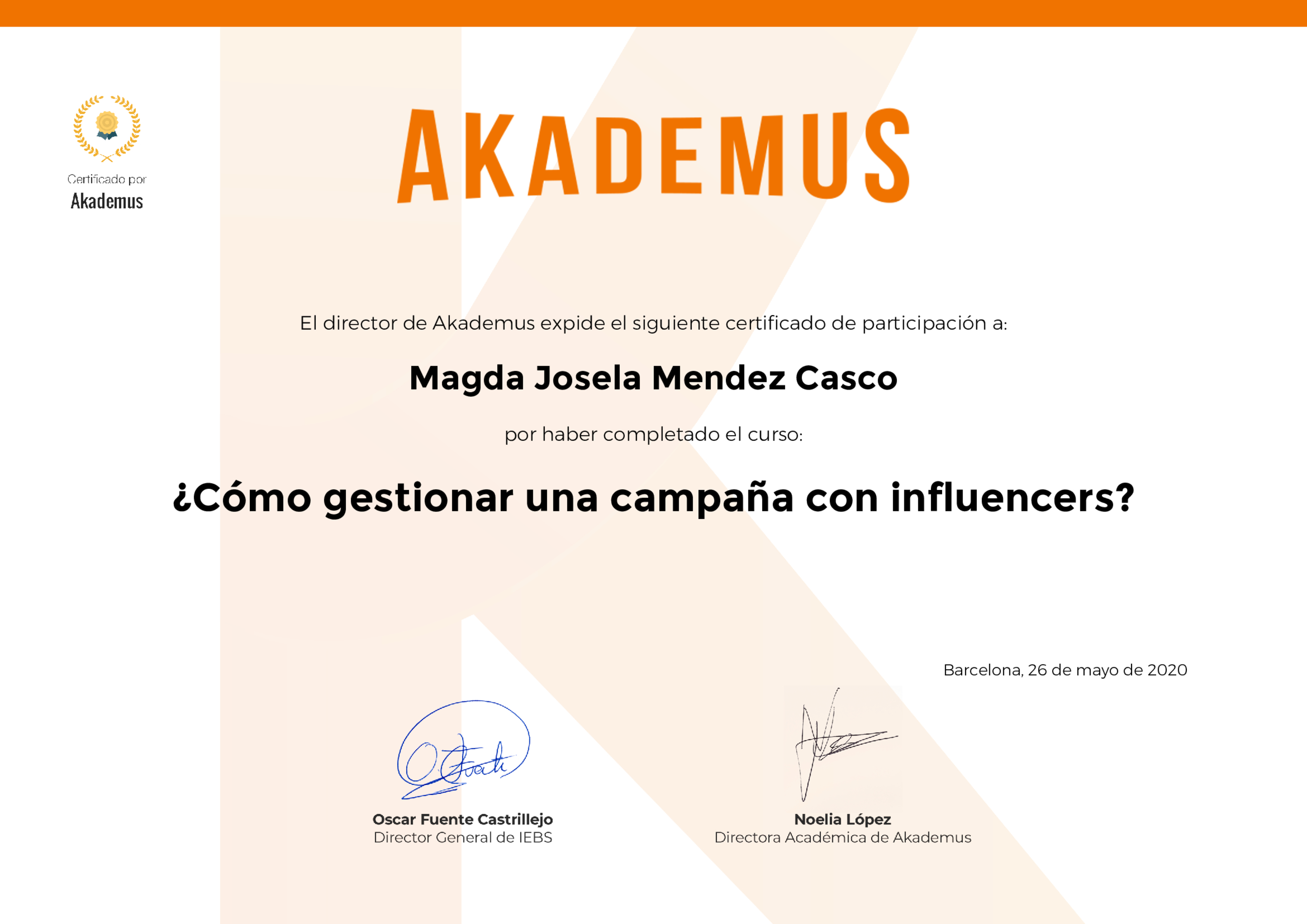 Certificado Akademus