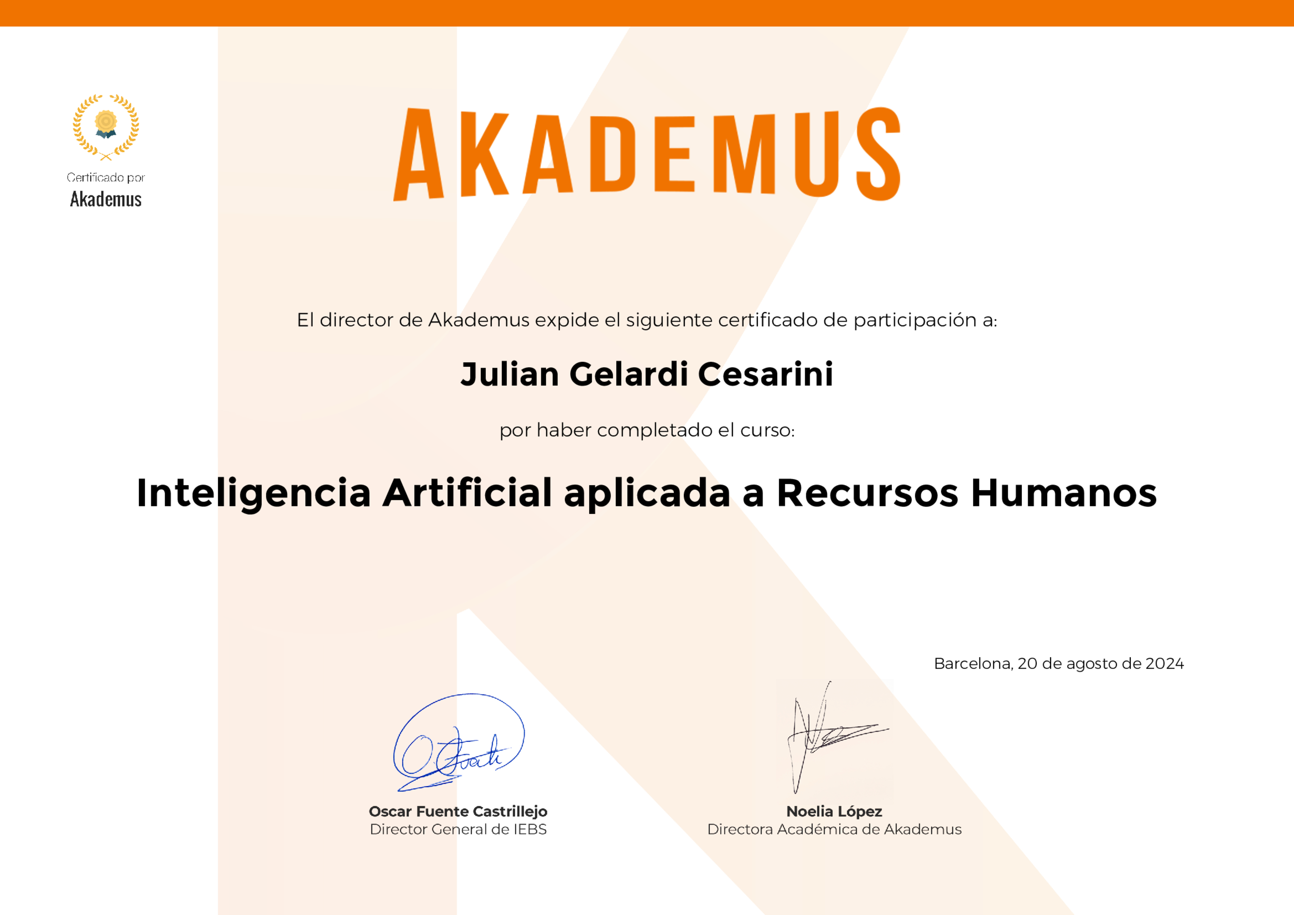 Certificado Akademus