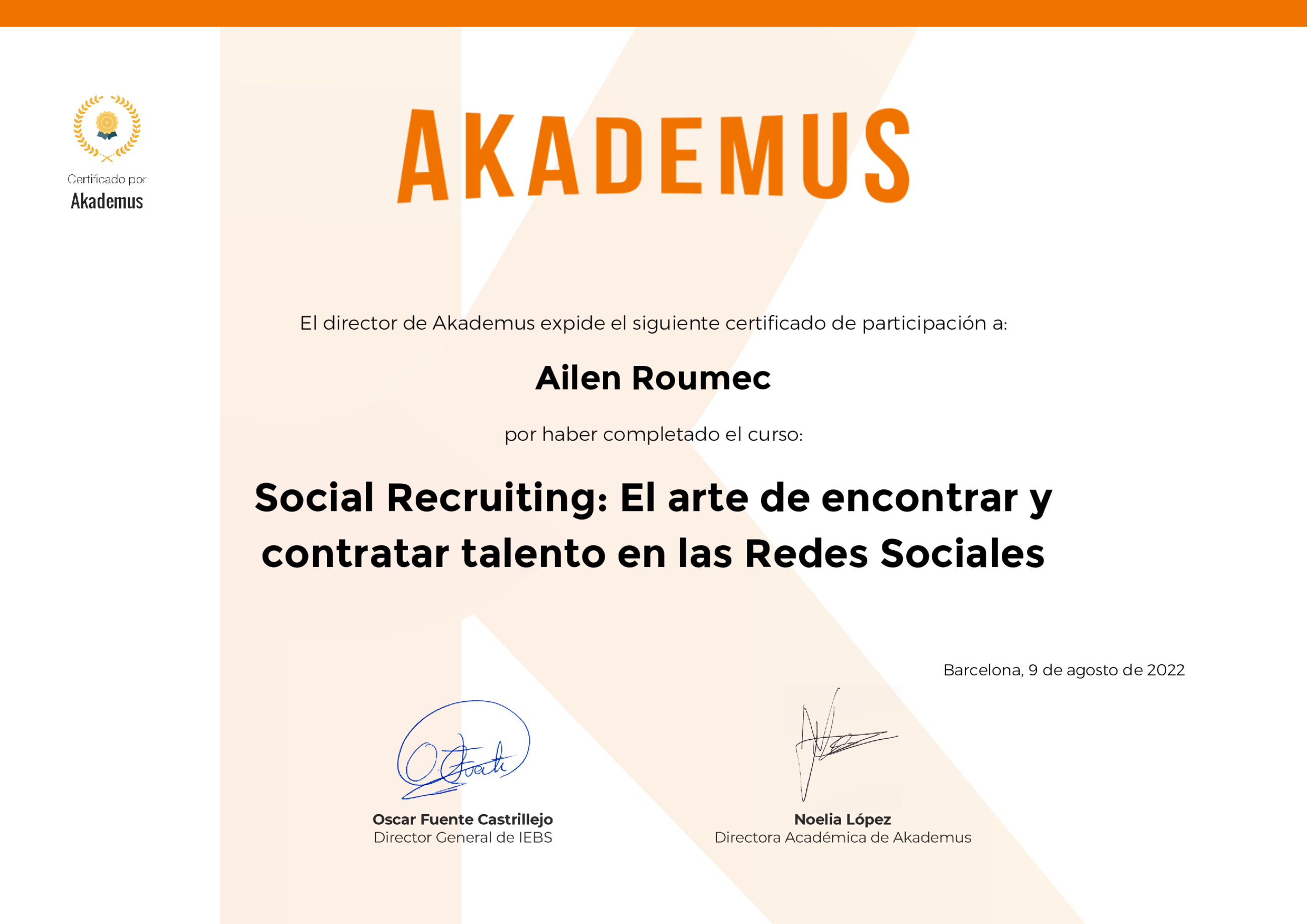 Certificado Akademus
