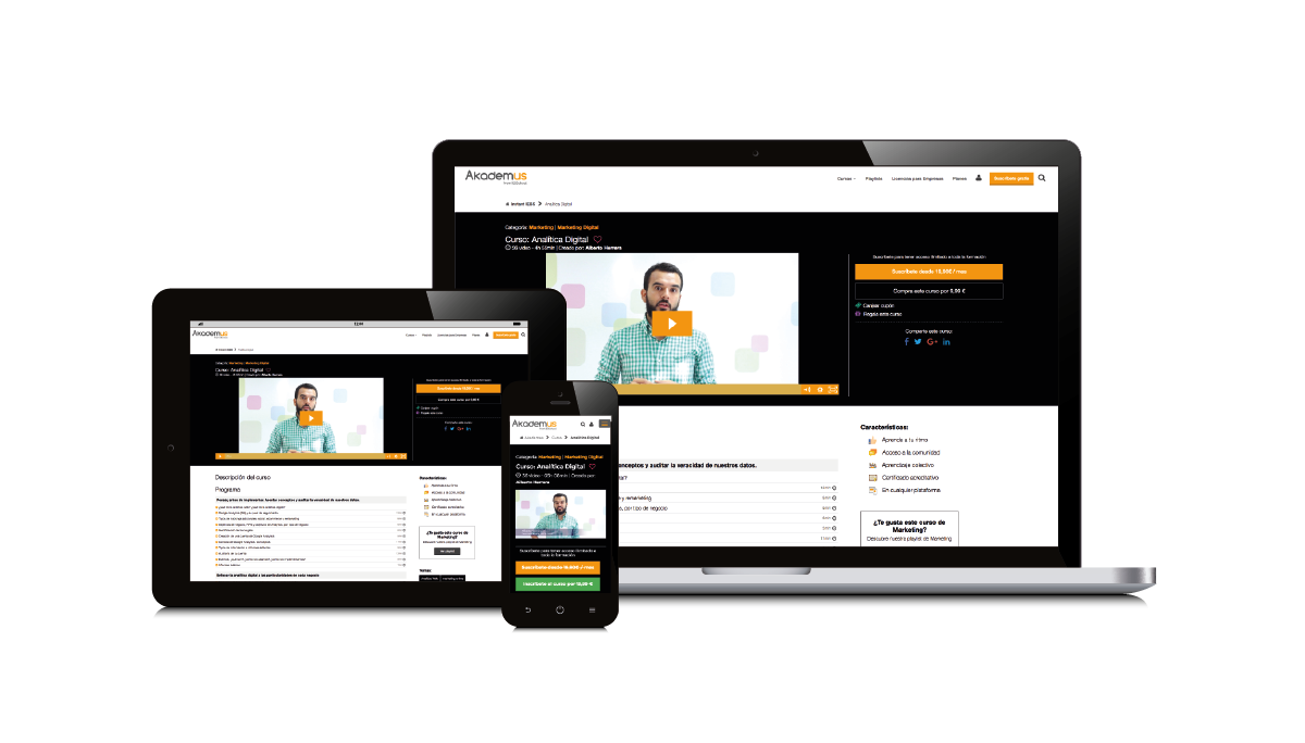 Akademus multiplataforma en diferentes dispositivos